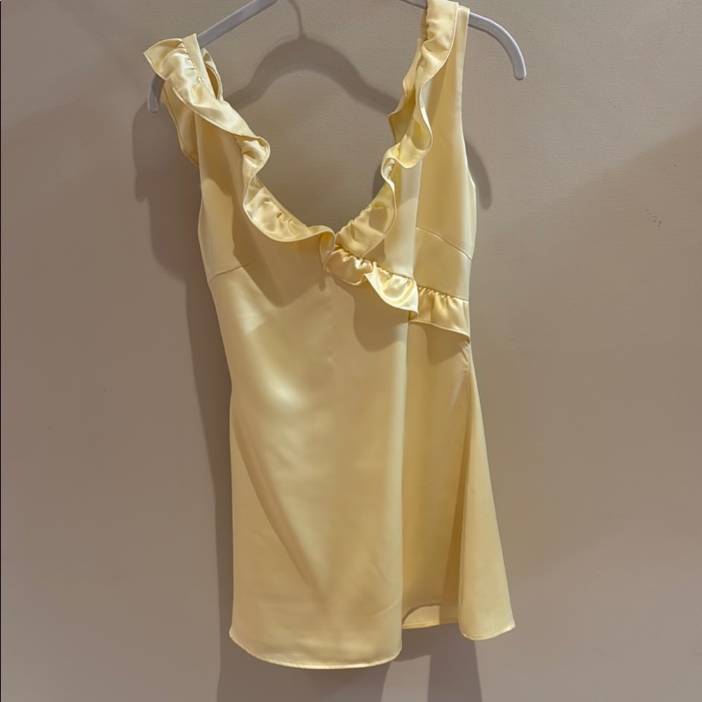 Yellow Ruffle Sleeveless Top